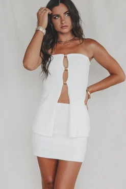 Better Than The Next Knit Cut Out Strapless Top