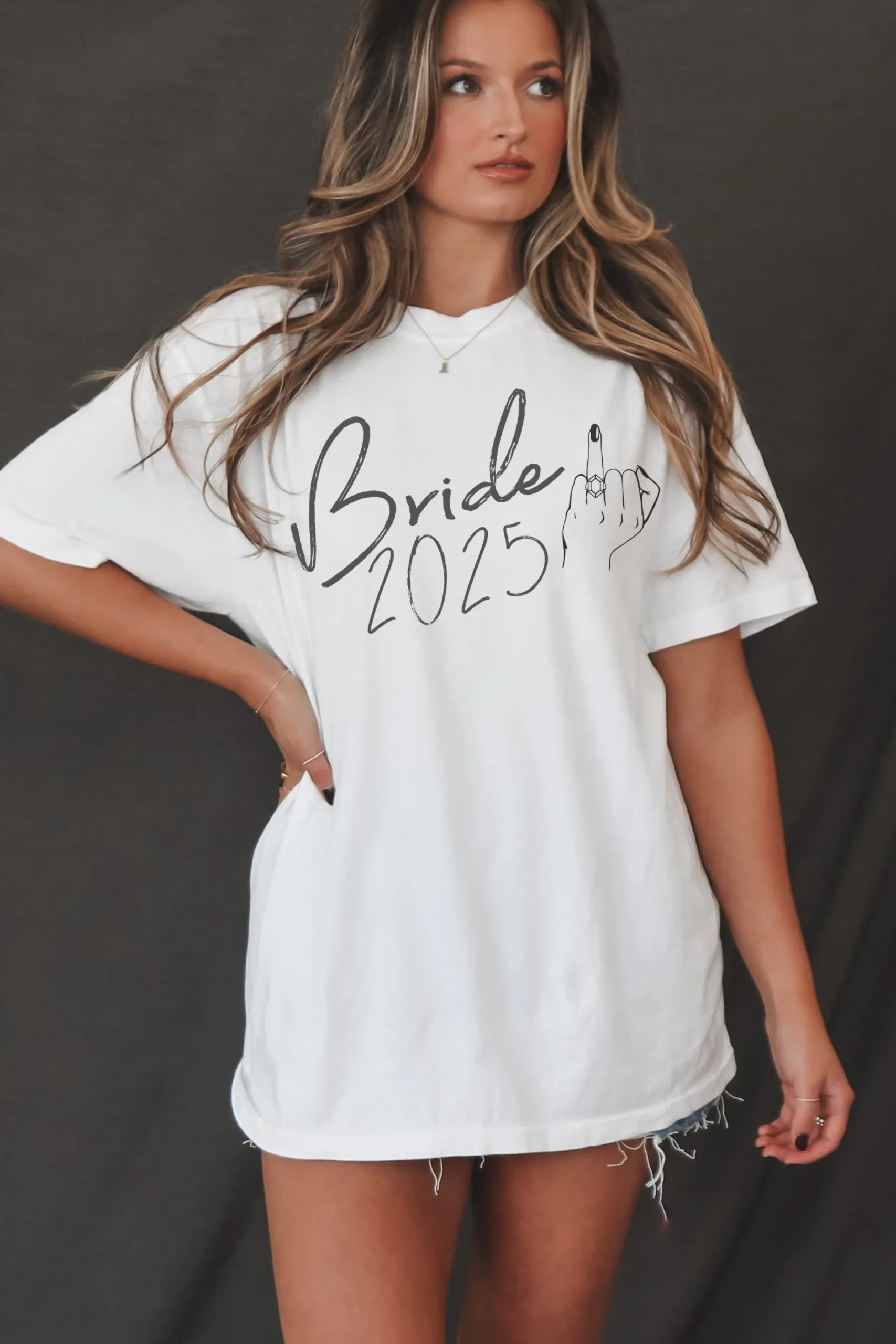 Bride 2025 Ring Finger Graphic Comfort Color T-shirt