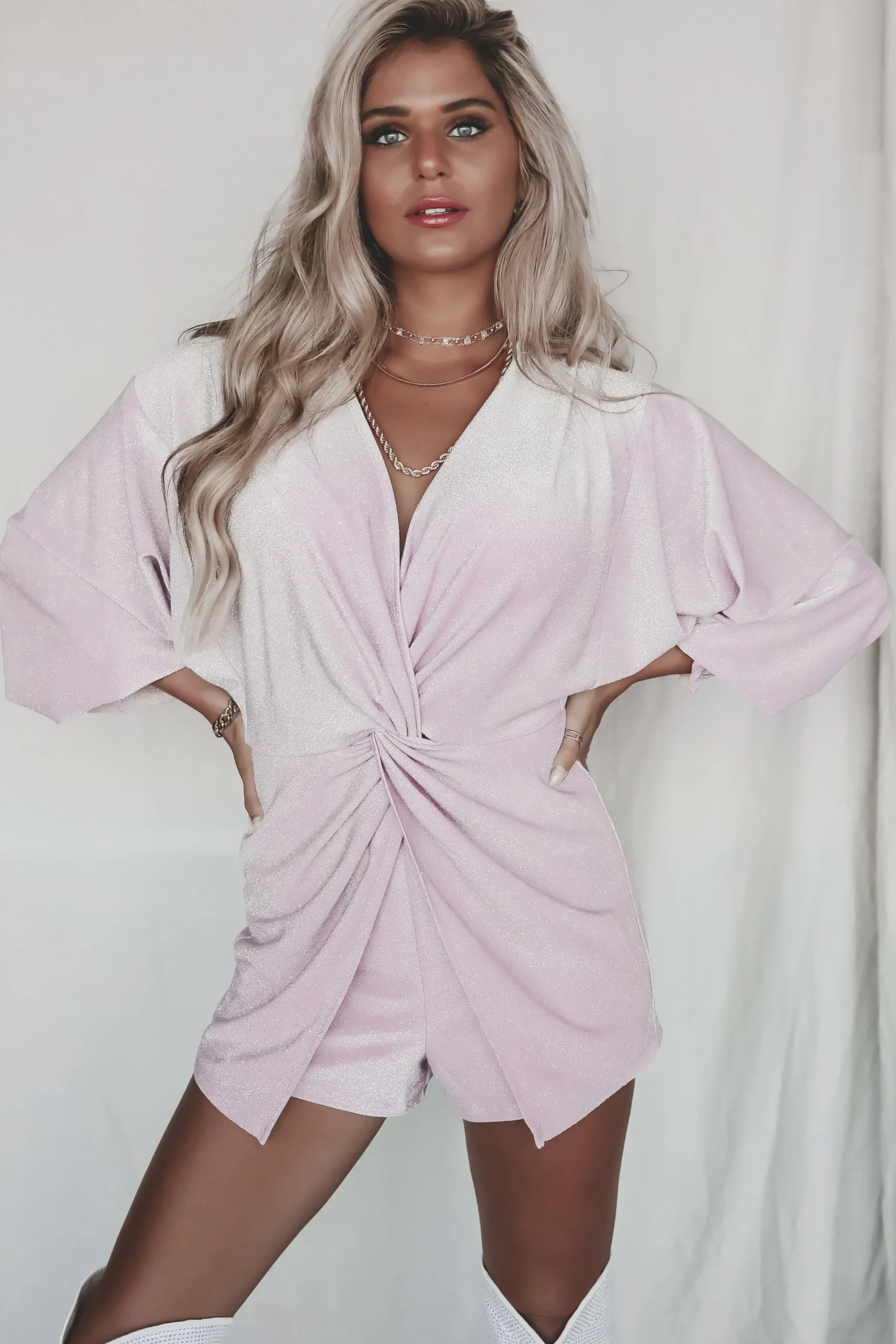 Brightest In The Room Light Purple Shimmer Romper