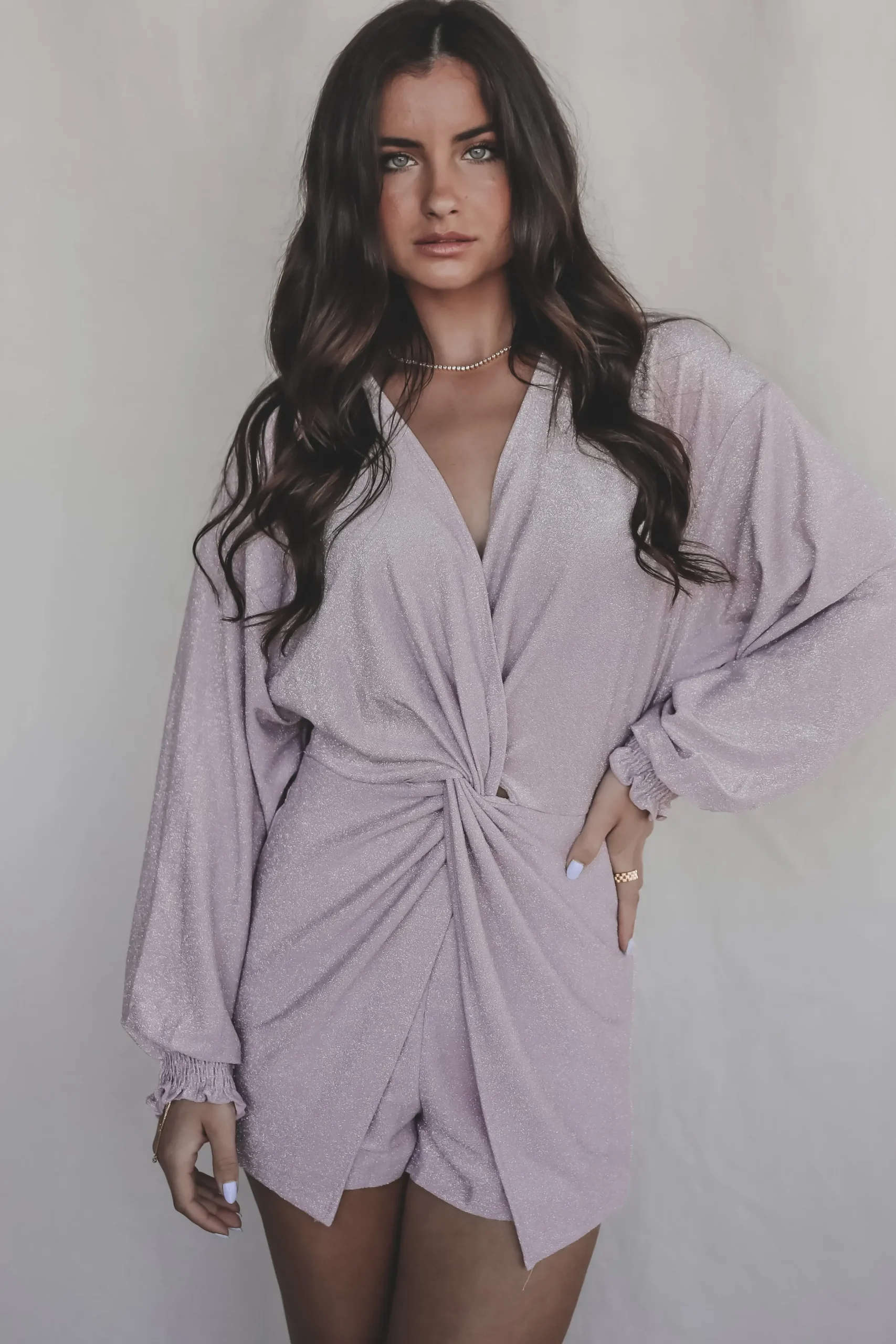 Brightest In The Room Light Purple Shimmer Romper