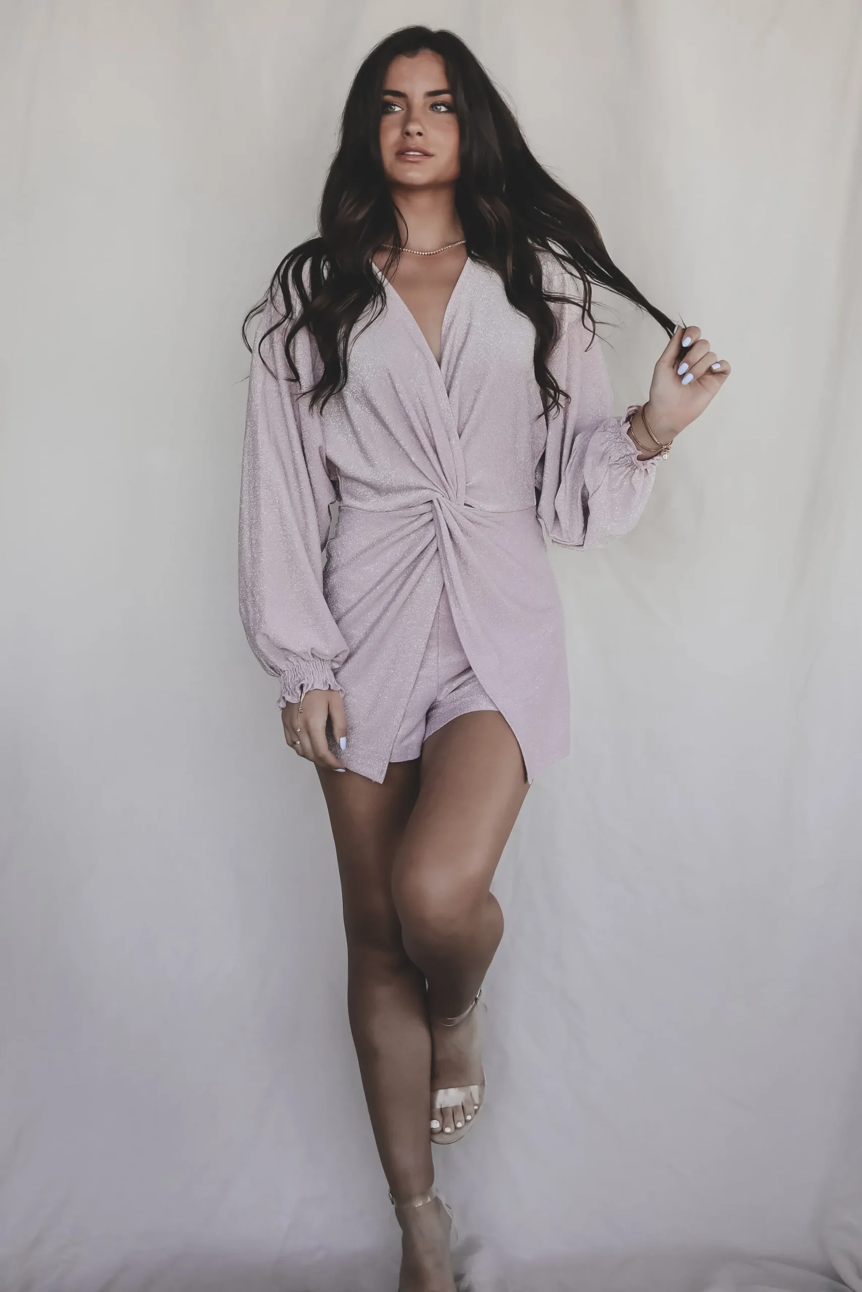Brightest In The Room Light Purple Shimmer Romper