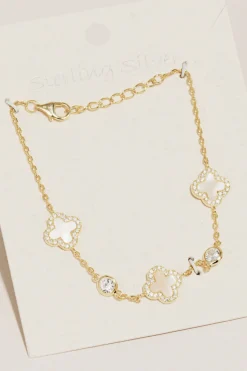 Call Me Classy Sterling Silver Clover Bracelet