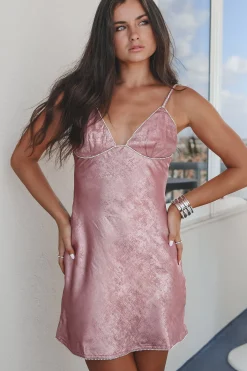 Dance The Night Away Pink Party Rhinestone Mini Dress