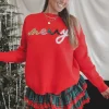 DEAL Merry As Me Me Red Tinsel Sweater