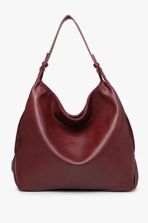 DEAL Sophisticated Is My Middle Name Vegan Leather Burgundy Tote Shoul