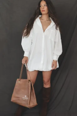 Dress Up Nice Bubble Button Up Shirt Dress