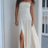 Forever Plus One Strapless Drop Waist Maxi Dress