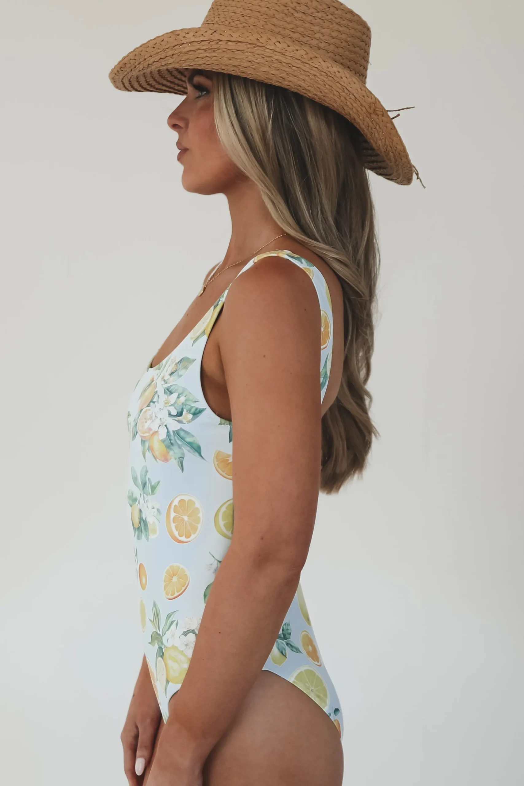 Fruit Smoothie Please Light Blue Fruity One Piece Swimsuit