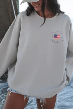 Gulf Of America Beach Sand Unisex Graphic Pullover Sweatshirt