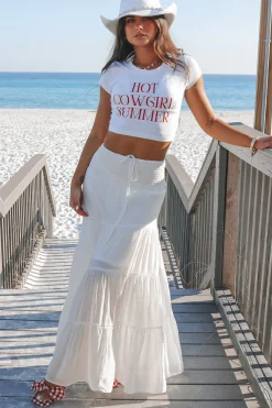 Hot Cowgirl Summer Graphic Cropped Babydoll Tee