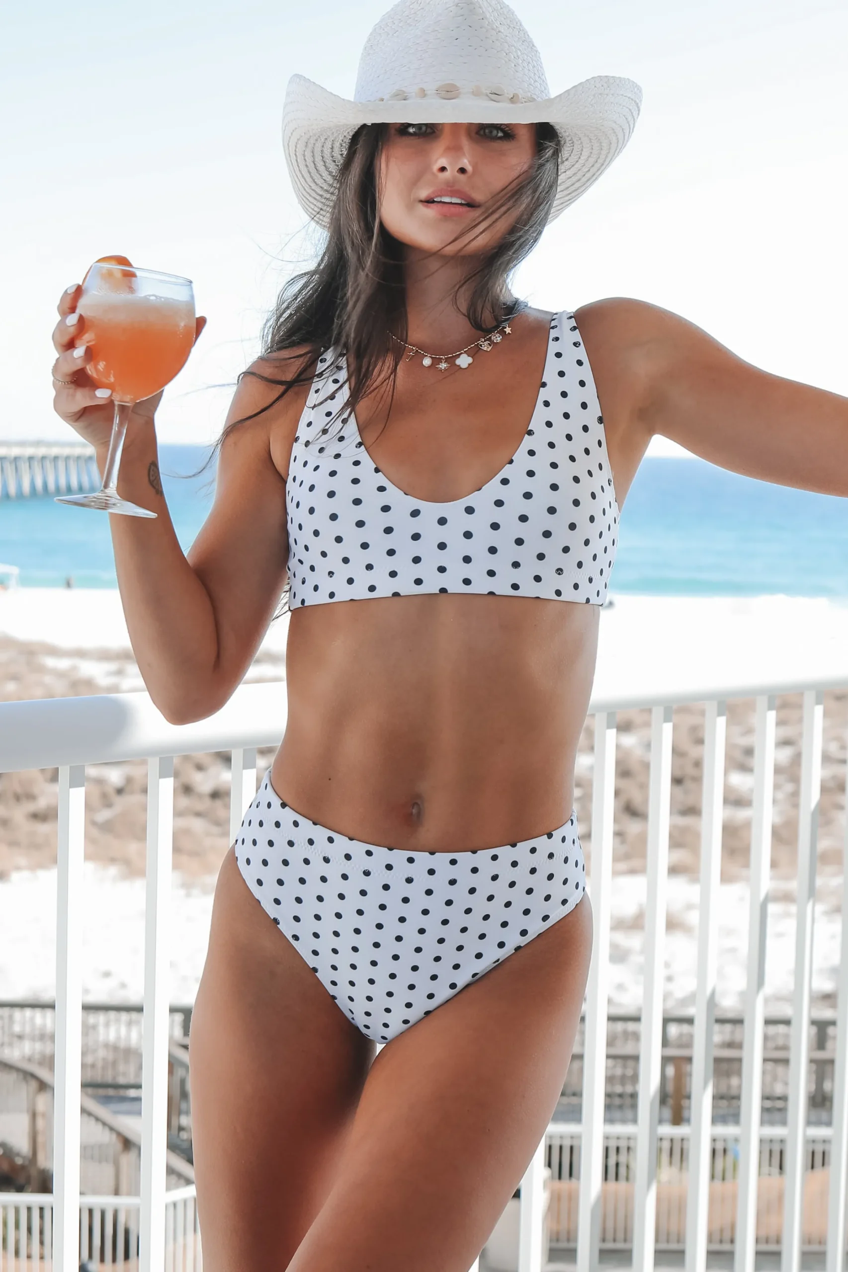 In My Polka Dots High Waist Lined White And Black Bikini