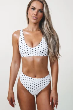 In My Polka Dots High Waist Lined White And Black Bikini