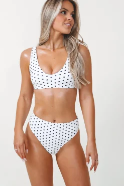 In My Polka Dots High Waist Lined White And Black Bikini