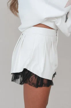 Leather And Lace Are My Fav Mini Shorts