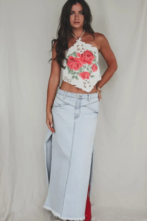 Long Hot Stunner Denim Maxi