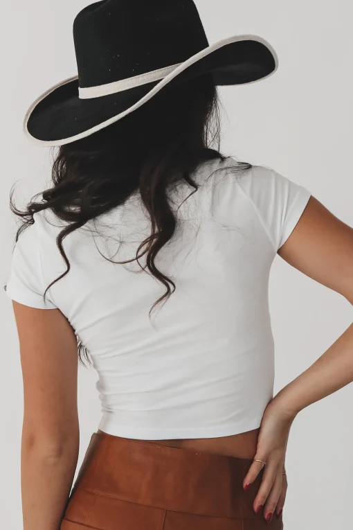 Long Live Cowboys Western Graphic Cropped Fitted Tee
