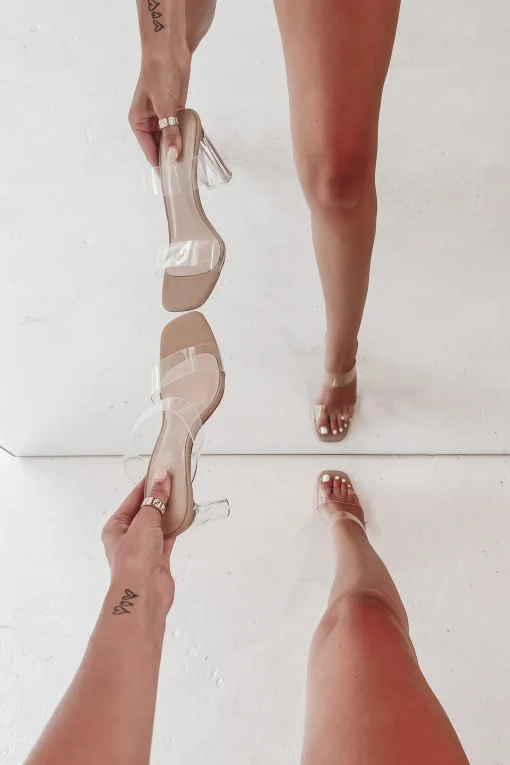 My Fashionista Is Showing Clear Slip On Heel