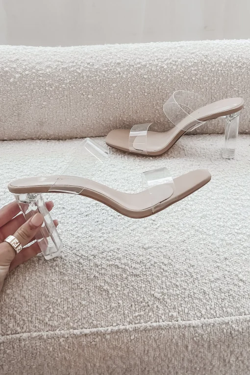 My Fashionista Is Showing Clear Slip On Heel