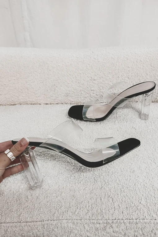 My Fashionista Is Showing Clear Slip On Heel