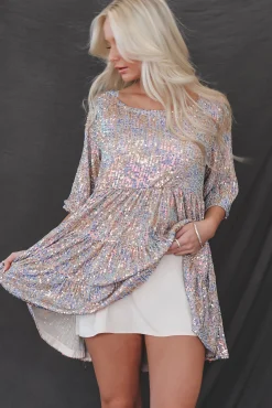 My Queen Unicorn Sequin Babydoll Dress