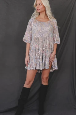My Queen Unicorn Sequin Babydoll Dress