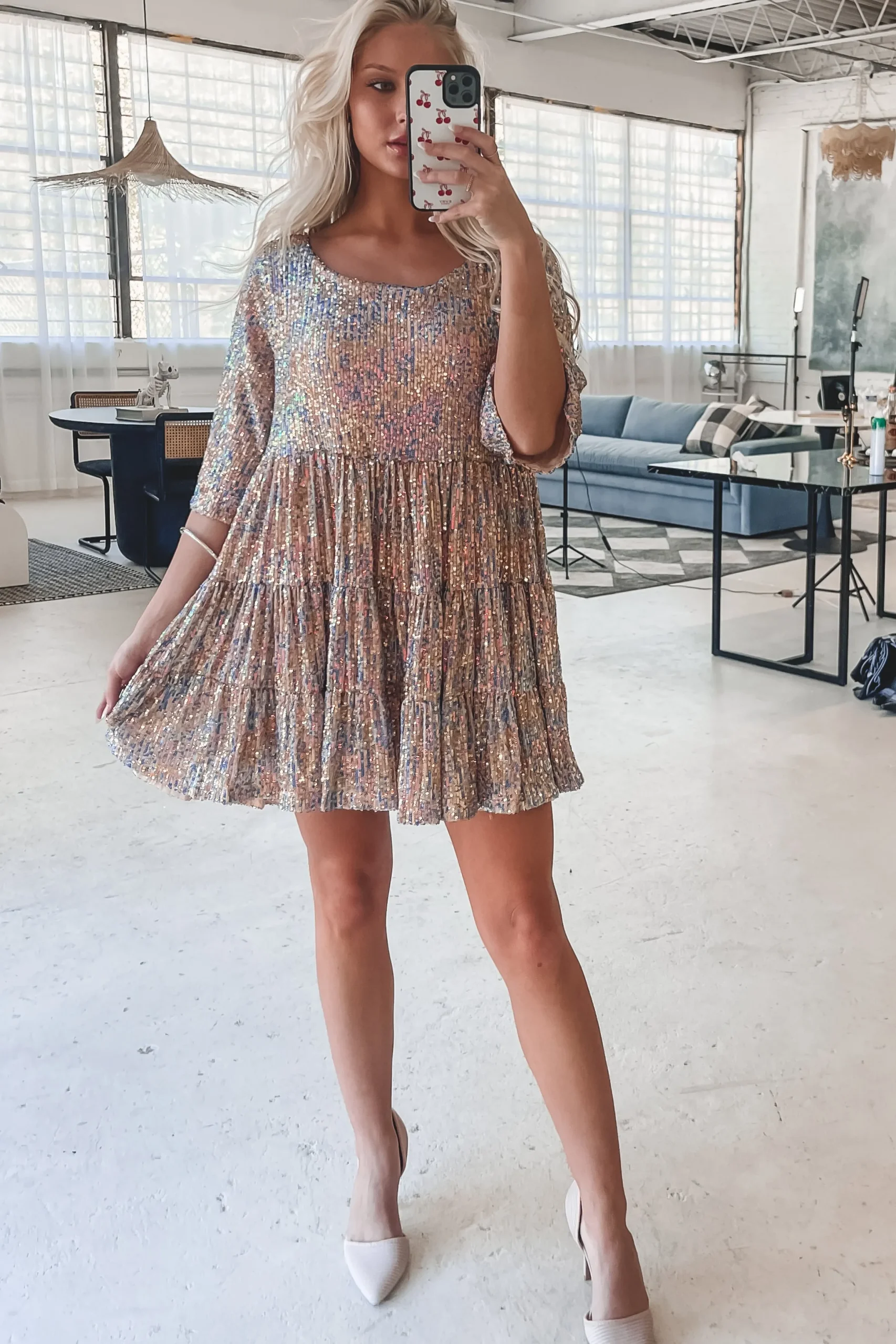 My Queen Unicorn Sequin Babydoll Dress