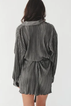 Out And About Button Up Collard Shirt Dress