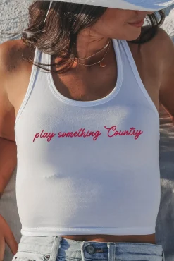 Play Something Country Concert Graphic Cropped Tank Top