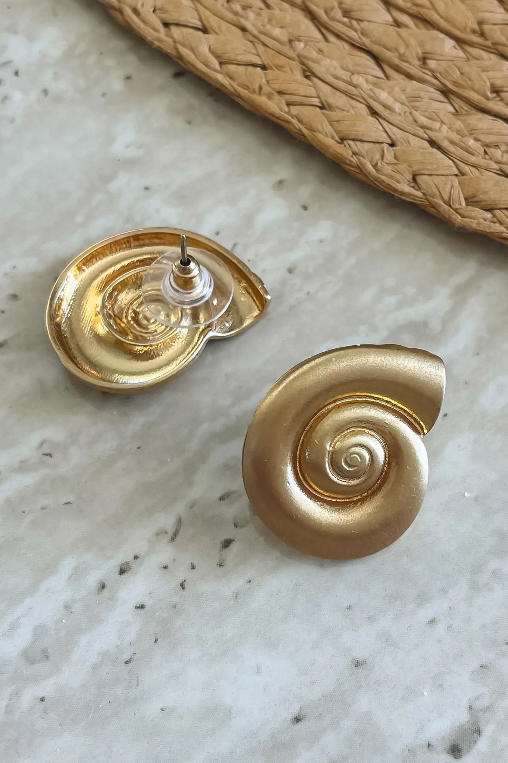 Playing Mermaids Gold Sea Shell Earrings