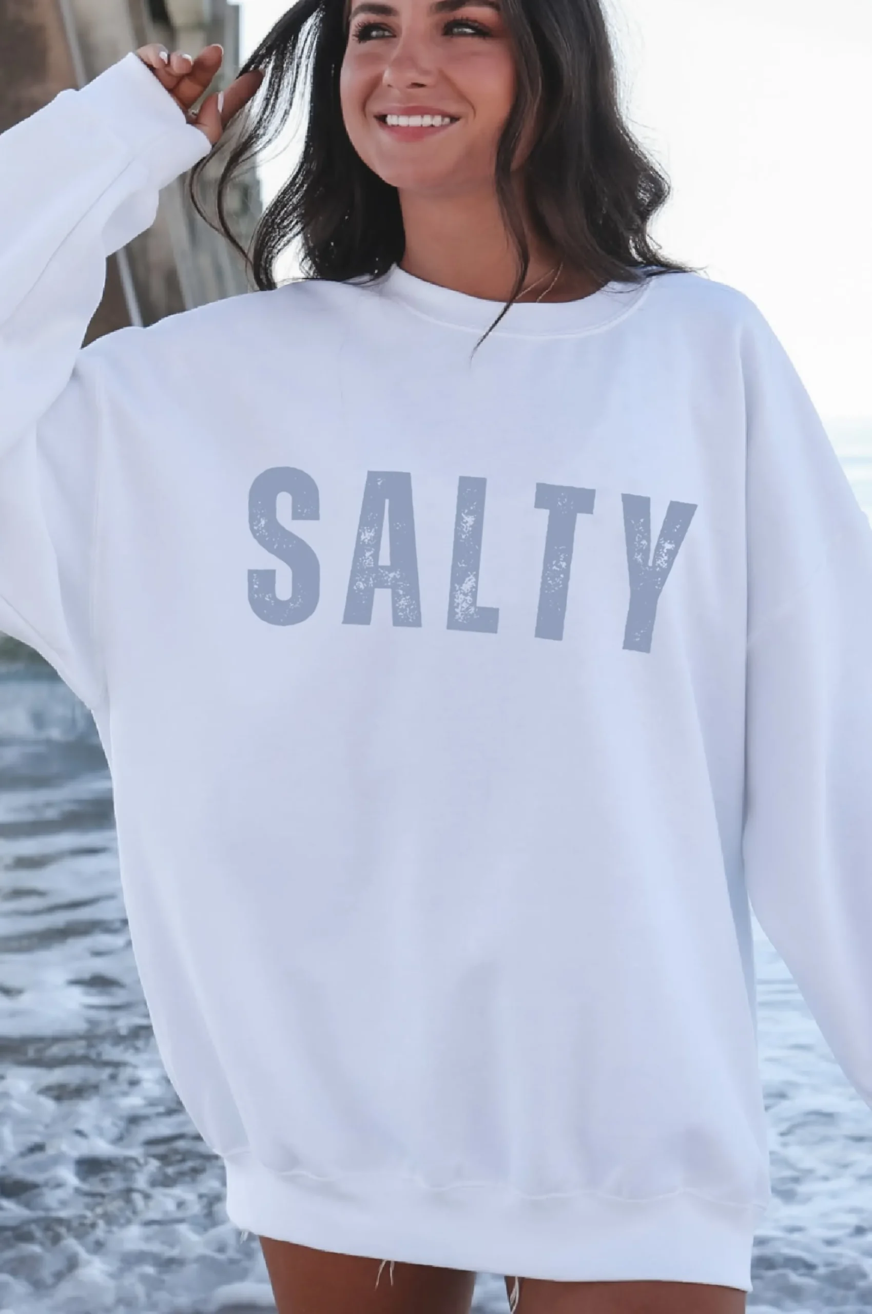 Salty Minimalist Graphic Unisex Pullover Sweatshirt
