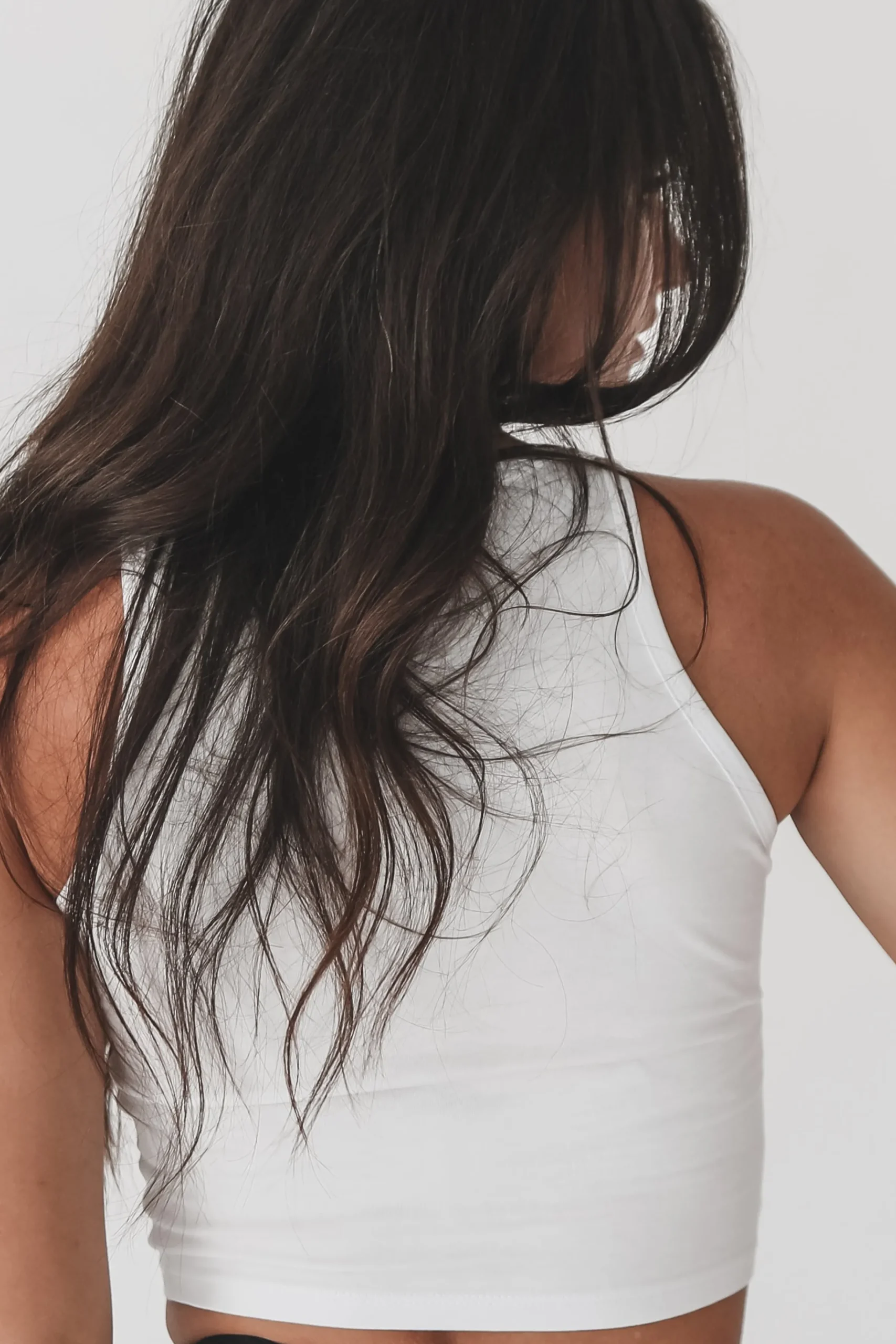 Salty State Of Mind White Graphic High Neck Crop Top