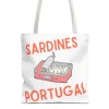 Sardines Portugal Fisherman Aesthetic Canvas Beach Tote Bag