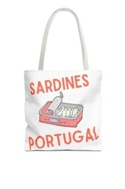 Sardines Portugal Fisherman Aesthetic Canvas Beach Tote Bag