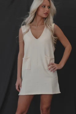 Saw It Had To Have It Sleeveless Sweater Dress