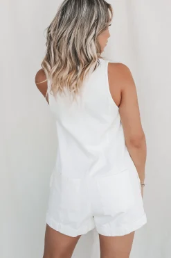 SHOW ME YOUR MUMU White Denim San Diego Romper
