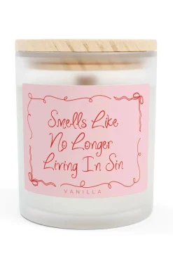 Smells Like No Longer Living In Sin Funny Wooden Wick Engagement Candl