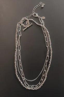 So Long Lover Silver Layered Chain Necklace