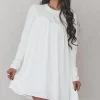 Sweeter Than Most Long Sleeve White Mini Dress