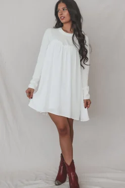 Sweeter Than Most Long Sleeve White Mini Dress