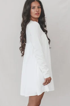Sweeter Than Most Long Sleeve White Mini Dress
