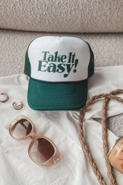 Take It Easy Trucker Forest Green Trucker Hat