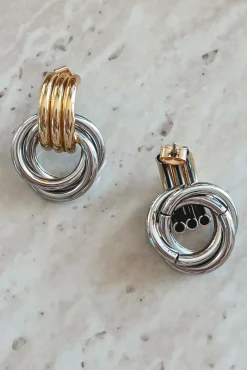 Two Fab To Care Two Tone Gold And Silver Hoop Earrings