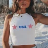 USA High Neck Patriotic Graphic Tank