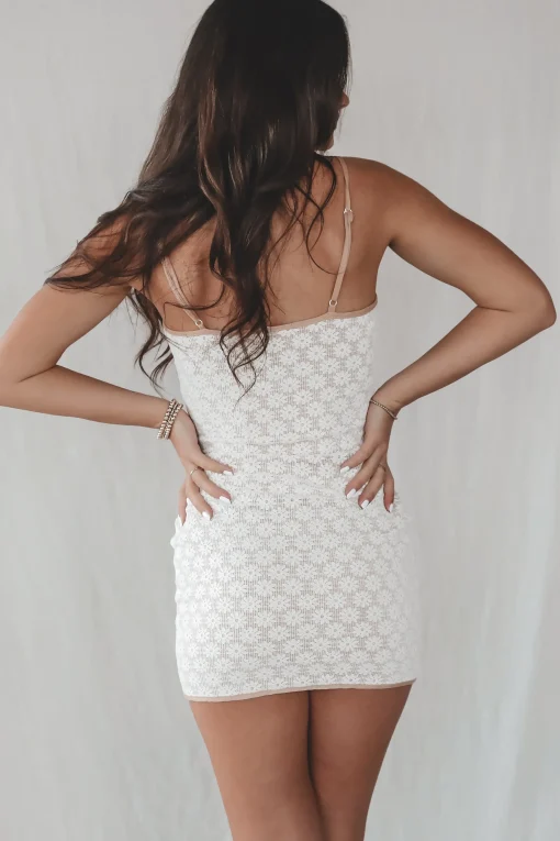 Wishing For Florals White Lace Mini Dress