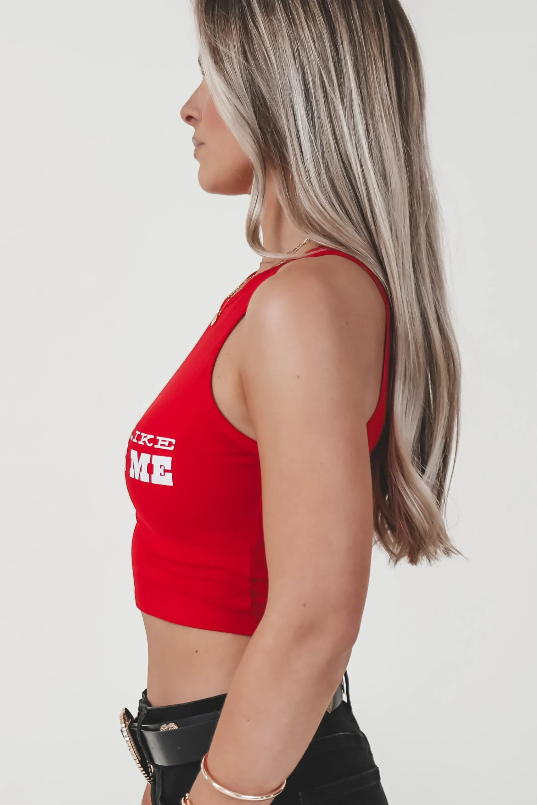 You Look Like You Love Me Concert Graphic High Neck Tank Top