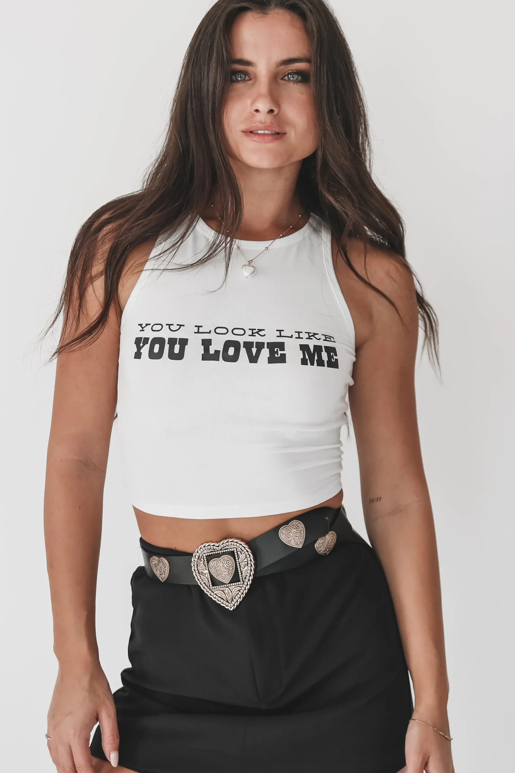 You Look Like You Love Me Concert Graphic High Neck Tank Top